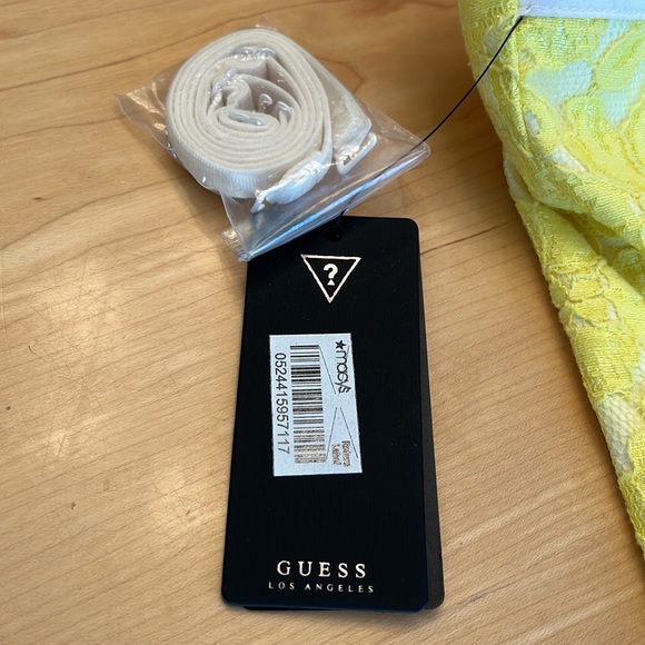 Guess Yellow and White Lace Bustier NWT Sz L/XL - Picture 12 of 17